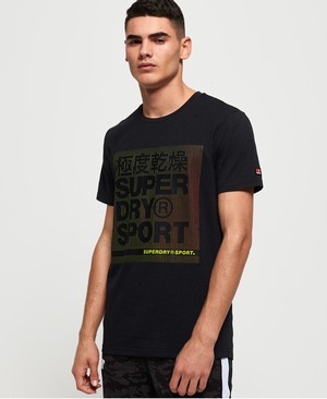 Superdry Core Graphic Férfi Pólók Fekete | HEJYC1532